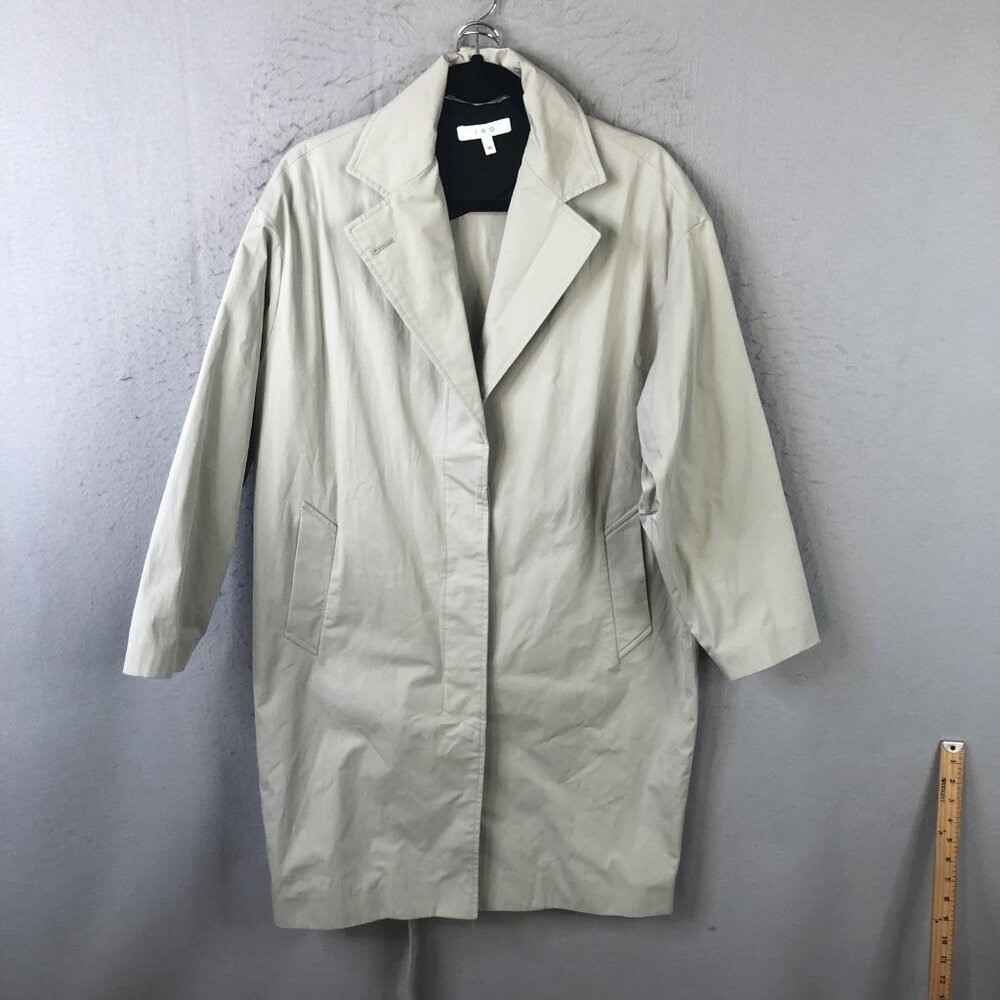 IRO Coat Womens 38 Beige Mamos Trench Jacket Belted Back Snap Cotton
